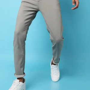 Rolled Hem Denim Jeans