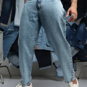 Acid-Wash Straight-Fit Denim Jeans