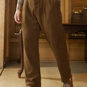 Corduroy Pleated Trousers