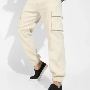 Cuffed Hem Cargo Trousers