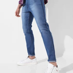 Contrast Side Wash Denim Jeans