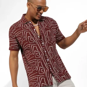 Abstract Lines Print Shirt